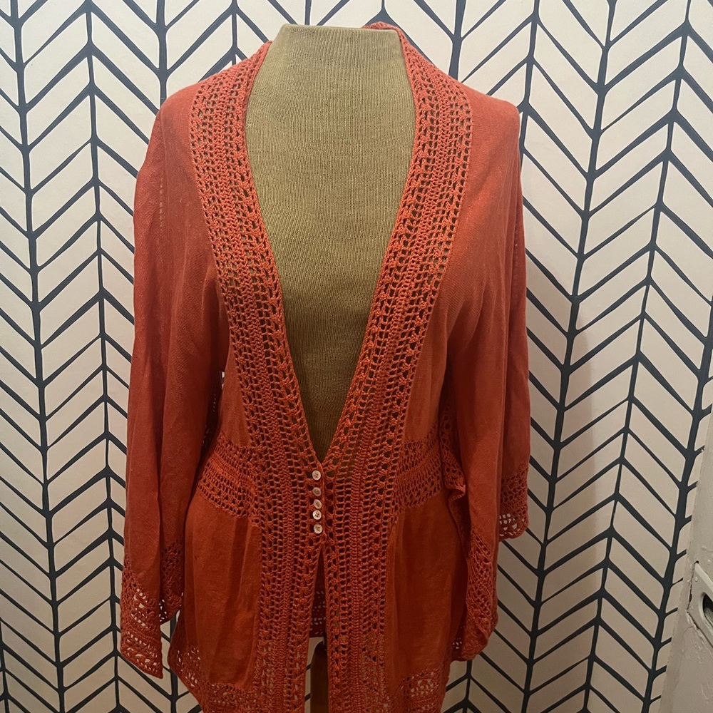 Acrobat Vibrant Orange Crochet Top